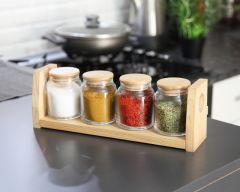 Gönül Baharat Takımı 4 Lü Bambu Kapaklı G2798