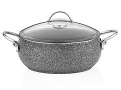 Taç Luna 4'lü 7 Parça Granit Tencere Seti Gri Taç-3494