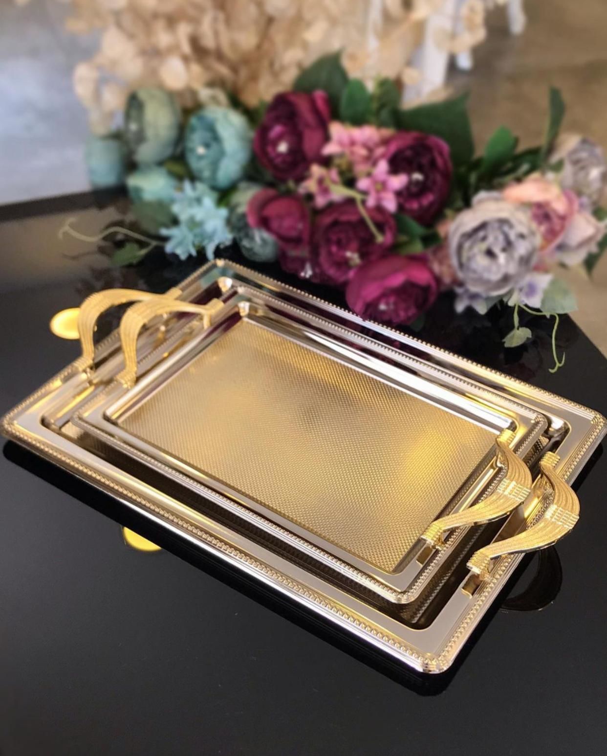 Cooker 2 Li Dikdörtgen Tepsi Seti Metal CKR3166