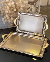Cooker 2 Li Dikdörtgen Tepsi Seti Metal CKR3166