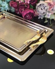 Cooker 2 Li Dikdörtgen Tepsi Seti Metal CKR3166