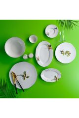 Aryıldız 32 Parça Cloe Kahvaltı Takımı Platin Yaldız Kuş Ar181892