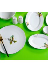 Aryıldız 32 Parça Cloe Kahvaltı Takımı Platin Yaldız Kuş Ar181892