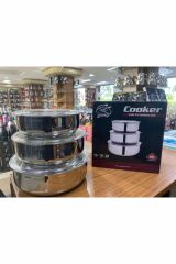 Cooker 3 Lü Saklama Kabı Çelik 16-18-20 Cm CKR3143