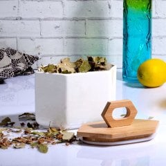 Kosova Baharatlık Köşeli Bambu Kapaklı 10X16 Cm PR-BY439