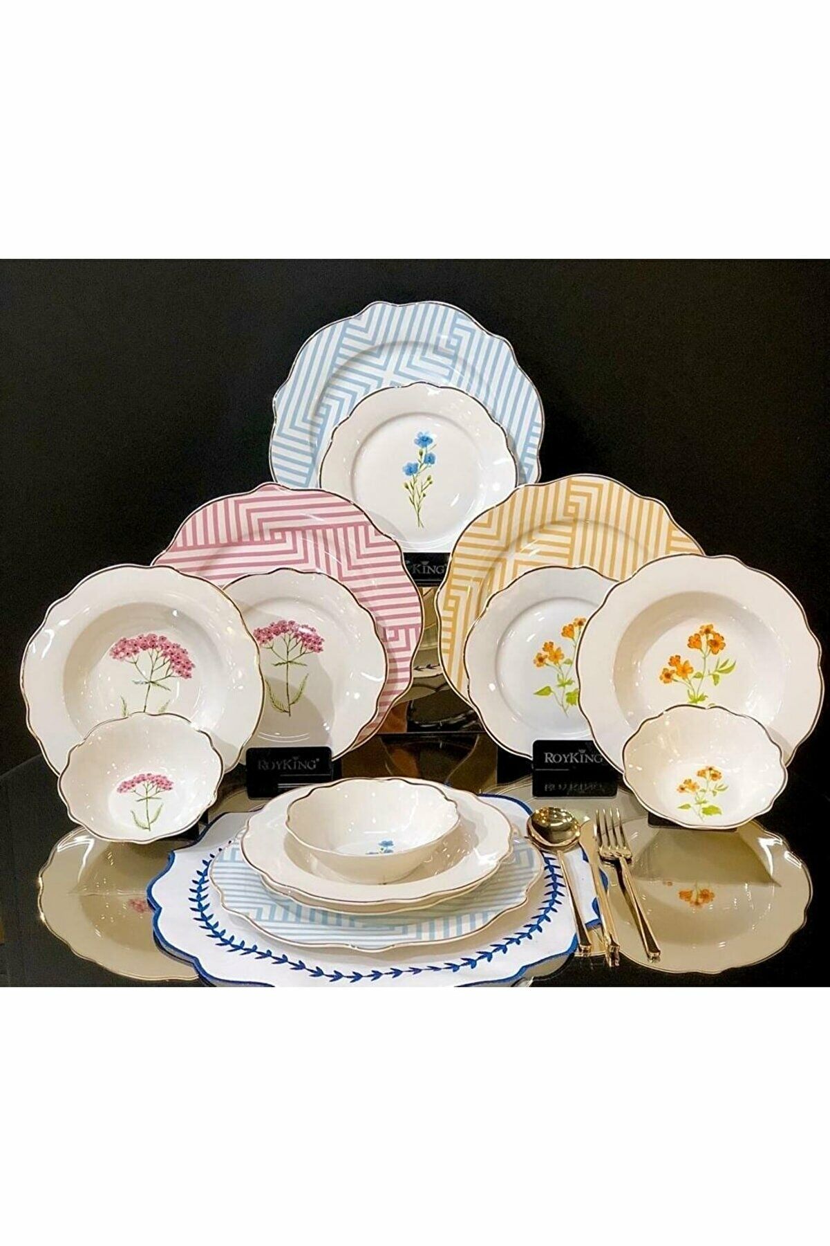 Roykıng 24 Parça Flower Lıne Yemek Takımı SMC002