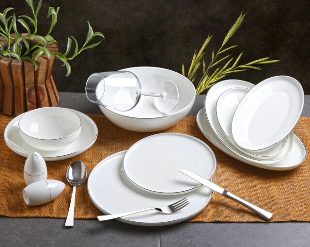 Gönül 55 Parça Silver Yemek Takımı G3161