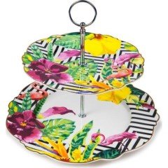 Lotus Bone Chına Porselen 2 Katlı Kurabiyelik O061