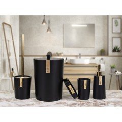 By Selim Troy 5 Parça Polyester Banyo Seti Siyah