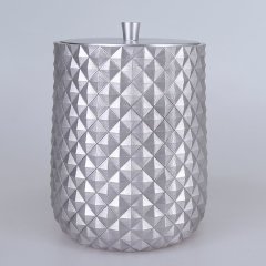 By Selim Piramit 5 Parça Polyester Banyo Seti Gümüş