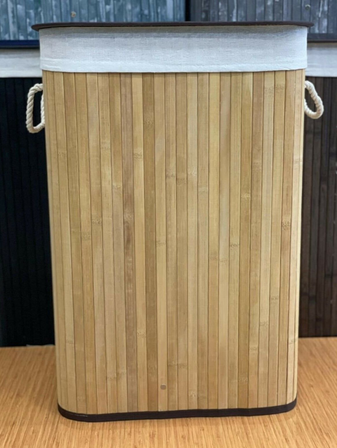 Sever Bambu Çamaşır Sepeti Dikdörtgen 33213 Naturel