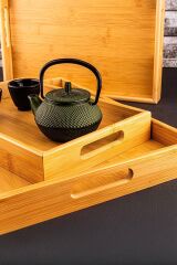 Bambum 3 Lü Tepsi Marbella Bambu Desen B5757