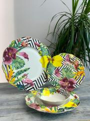 Lotus Porselen Bone China 24 Parça Flamingo Yemek Takımı O061