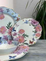 Lotus Porselen Bone China 24 Parça Kelebek Yemek Takımı A181