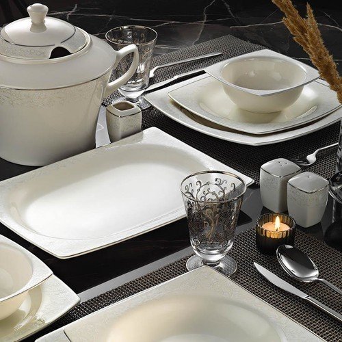 Kütahya Porselen 62 Parça Bone More Platin 1079220