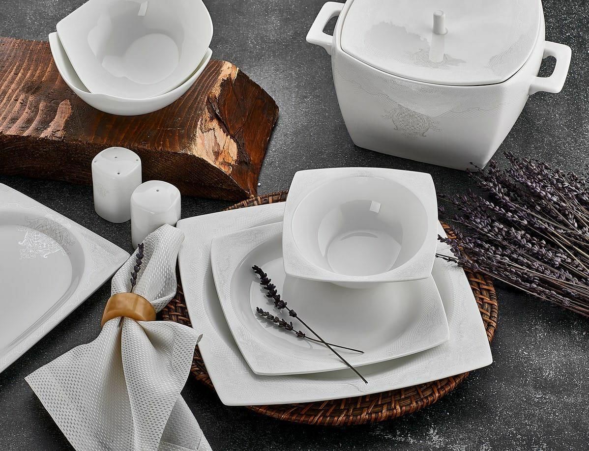 Aryıldız 60 Parça Bone Square Yemek Takımı 45001