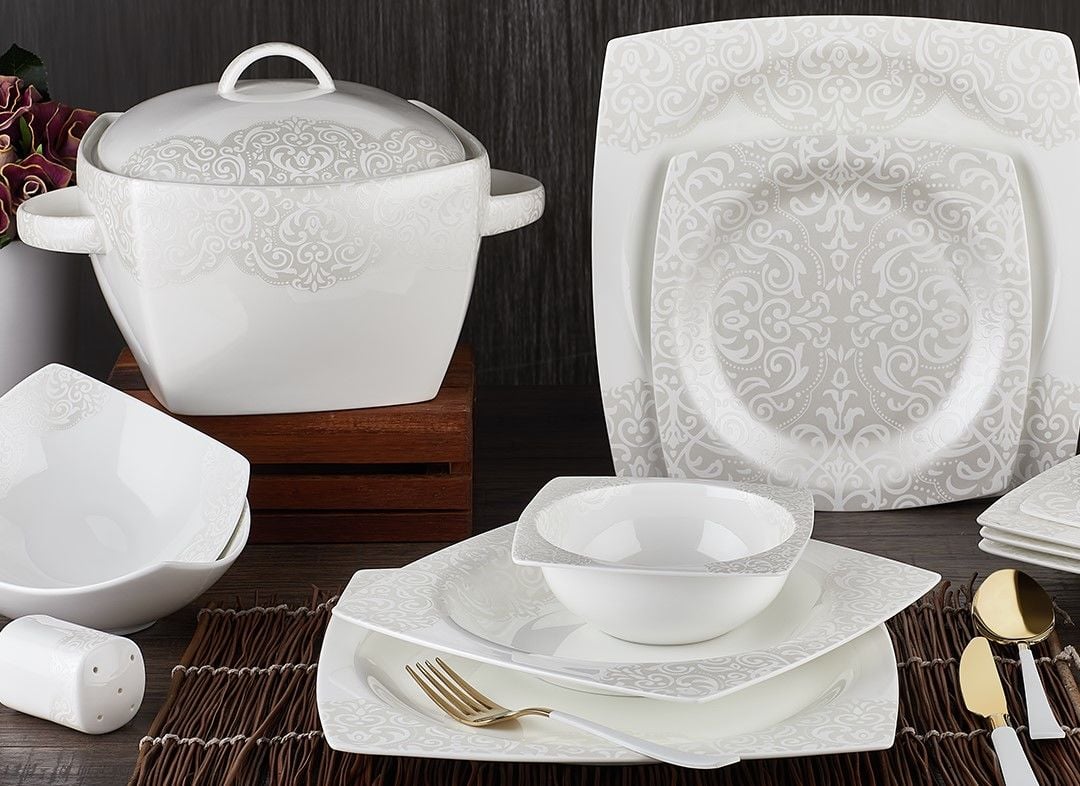 Aryıldız 60 Parça Bone Square Yemek Takımı 45005