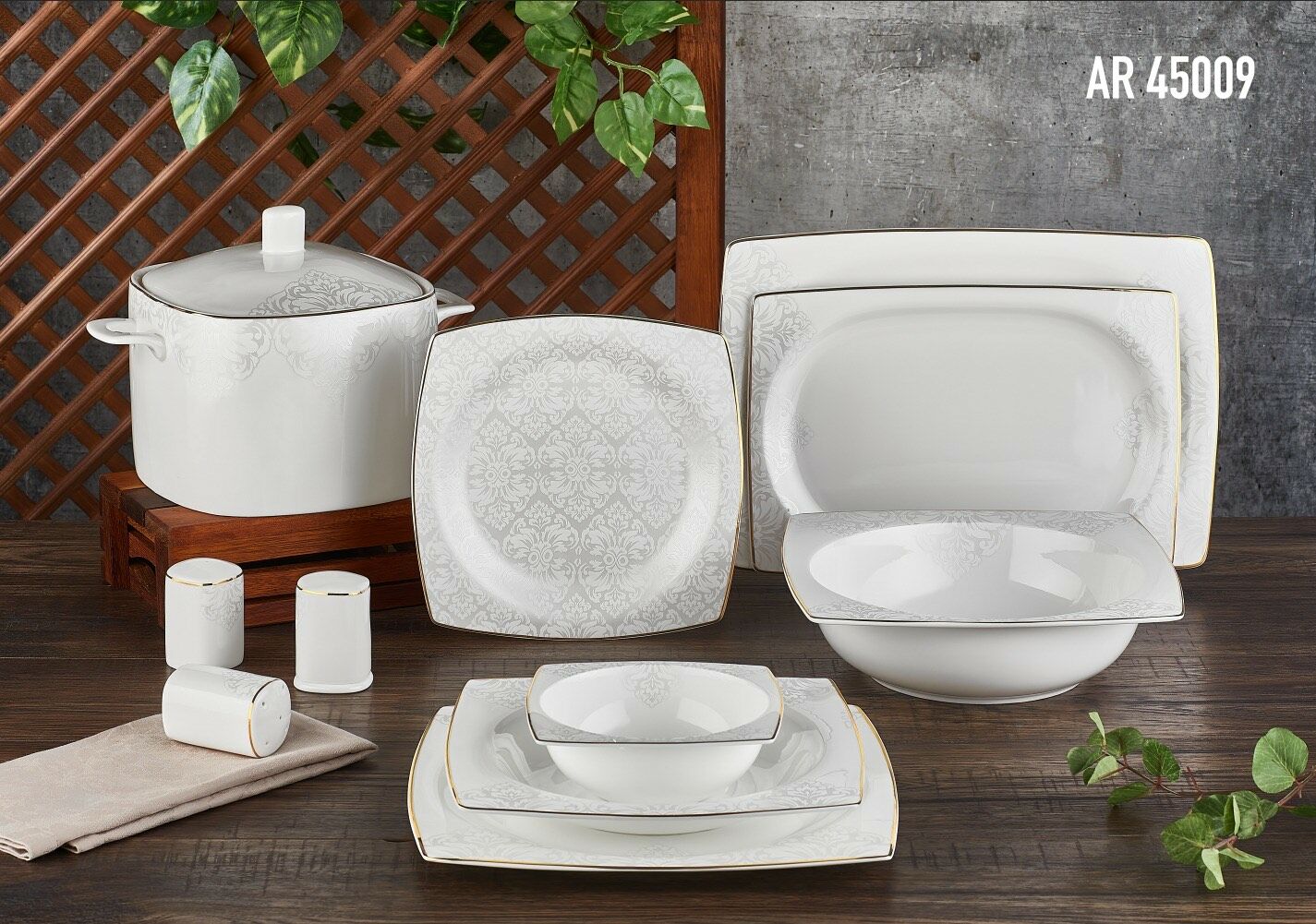 Aryıldız 60 Parça Bone Square Yemek Takımı 45009