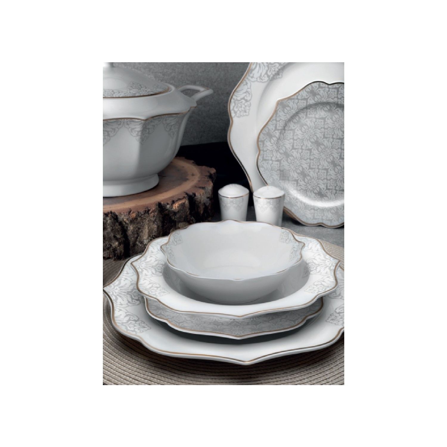 Aryıldız 60 Parça Bone Square Yemek Takımı 40022