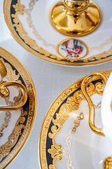 Acar Kahve Takımı Carmona Ayaklı Beyaz Gold