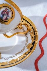 Acar Kahve Takımı Carmona Ayaklı Beyaz Gold
