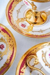 Acar Kahve Takımı Cassano Ayaklı Beyaz Gold