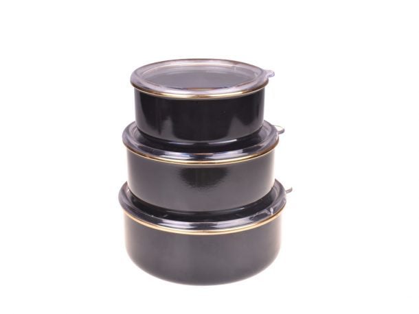 Taşev Saklama Kabı 3 Lü Sultan Siyah T3188