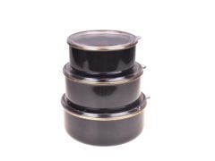 Taşev Saklama Kabı 3 Lü Sultan Siyah T3188