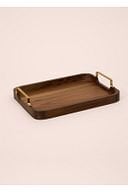 The Mia Tepsi Natura Akasya Metal Kulp 38X28 Cm NTR0005
