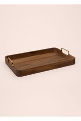 The Mia Tepsi Natura Akasya Metal Kulp 45X30 Cm NTR0004