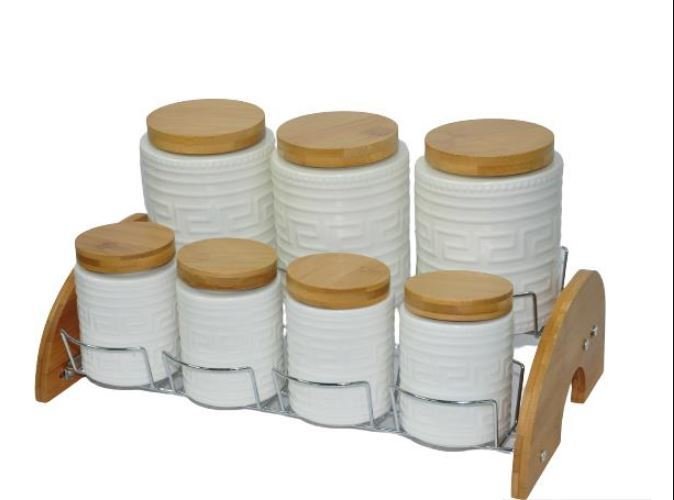 Çiftçiler Baharat Takımı 7 Li Bambu Kapaklı KB003