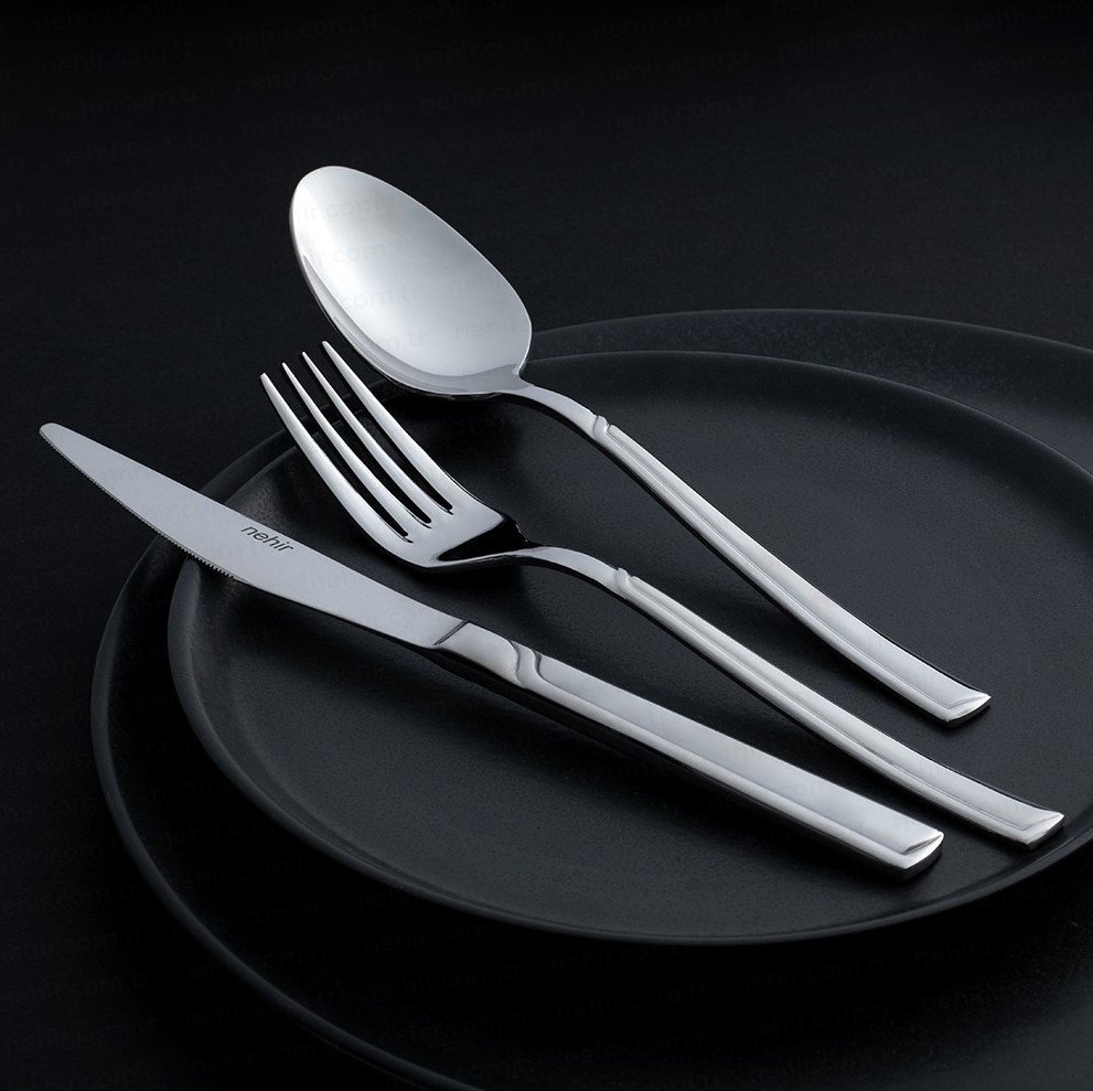 Nehir 36 Parça Marina Sade Küçük Aile Çatal Kaşık Bıçak Seti