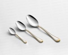 Nehir 89 Parça Monaco Altın Deri Kutulu Çatal Kaşık Bıçak Seti