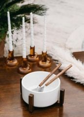 The Mia Woody Porselen Servis Ayaklı 20 cm WDY0010