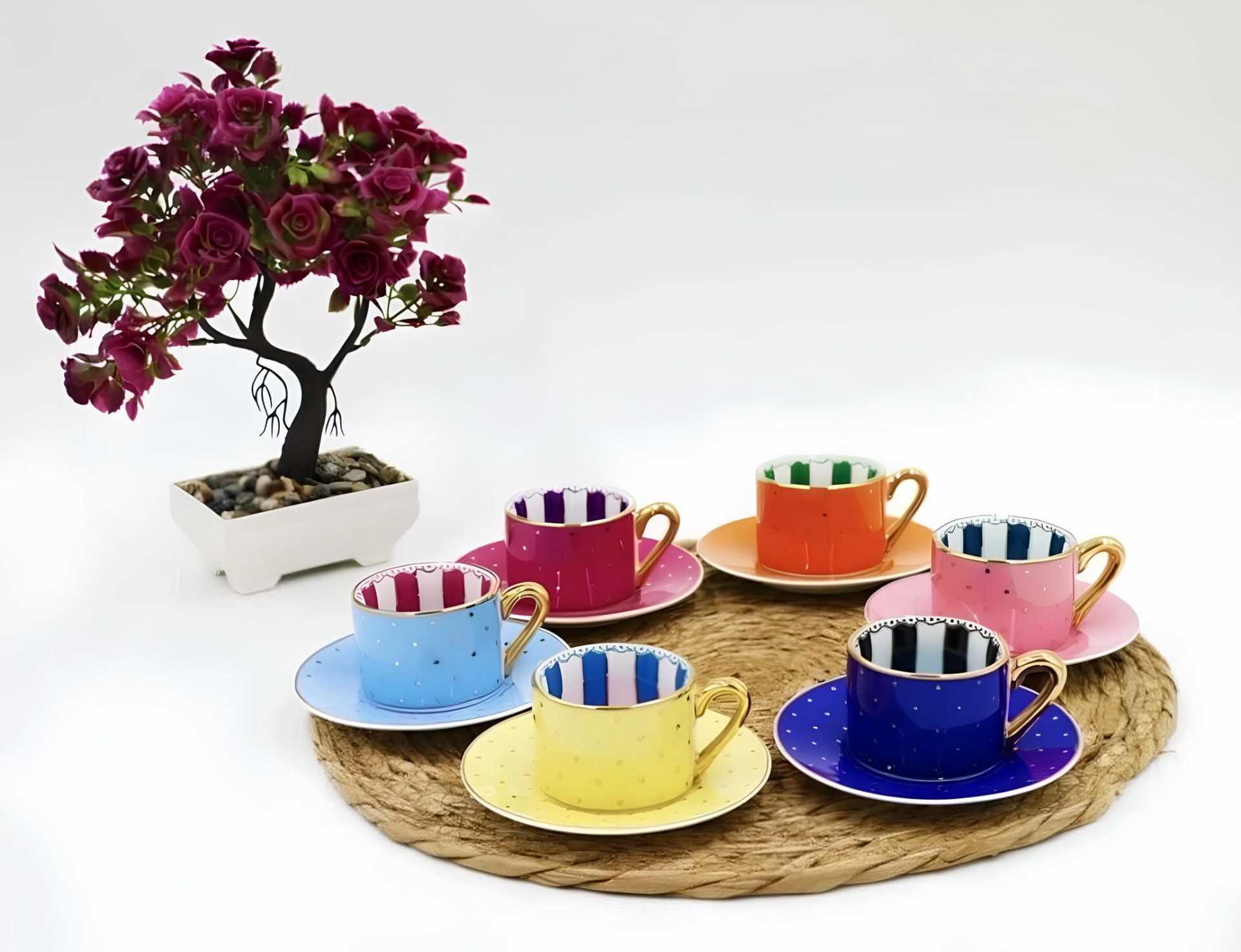 Kosova 6 lı Lüx Bone China Kahve Fincan Takımı FNC-07