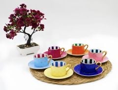 Kosova 6 lı Lüx Bone China Kahve Fincan Takımı FNC-07