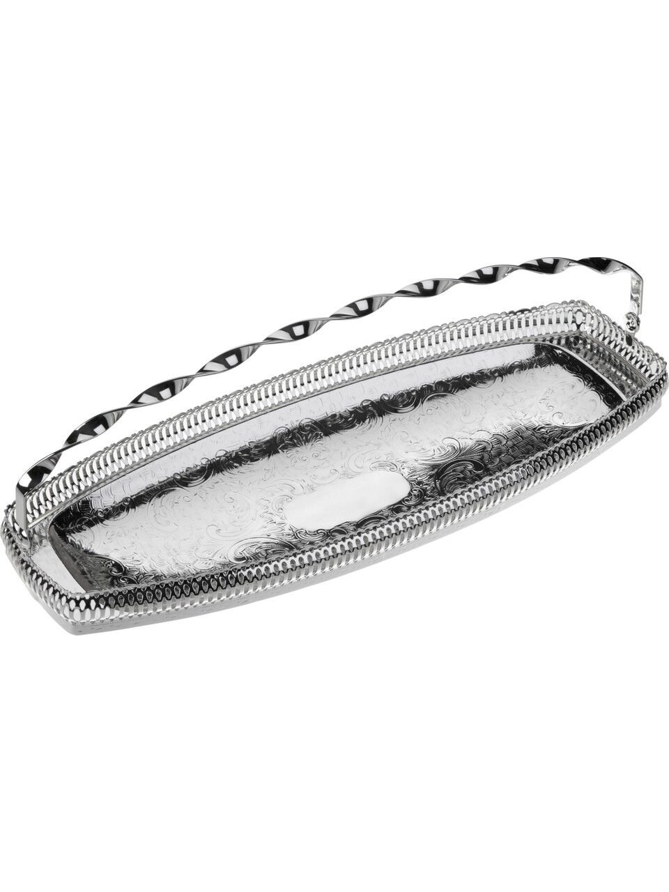 Queen Anne Tepsi Gümüş Üstten Kulplu 39X15 Cm QA 0-5991