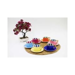 Kosova 6 lı Lüx Bone China Kahve Fincan Takımı FNC-07