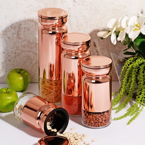 Kosova 4 lü Kavanoz Set Bakır dk-142