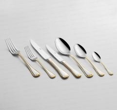 Nehir 84 Parça Monaco Altın Deri Kutulu Çatal Kaşık Bıçak Seti