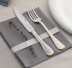 Nehir 84 Parça Monaco Altın Deri Kutulu Çatal Kaşık Bıçak Seti