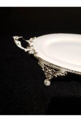 Limoges Paniz Sunum Tabağı Ayaklı Yuvarlak 38X30X6 Cm Gümüş WHS119
