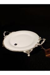 Limoges Paniz Sunum Tabağı Ayaklı Yuvarlak 38X30X6 Cm Gümüş WHS119