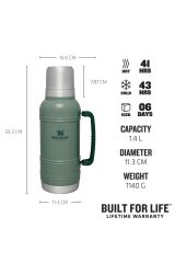 Stanley Termos The Artisan Thermal Bottle 1,4 Lt Hammertone Green