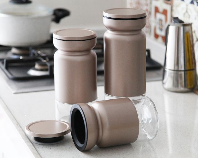 Gönül Kavanoz 3 lü Cam Bej VBL-2134