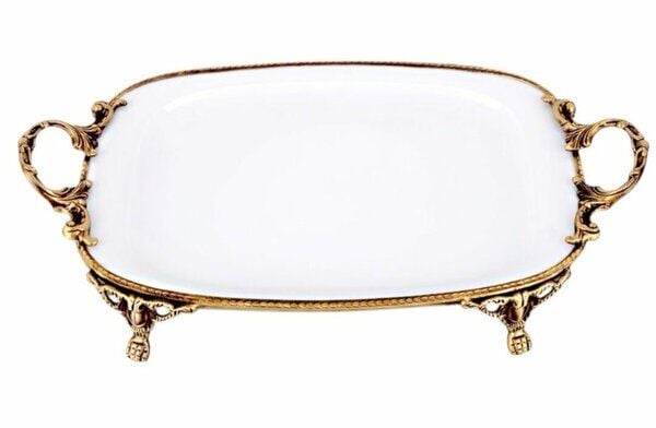 Limoges Paniz Sunum Tabağı Ayaklı Dikdörtgen 38X20 Cm Eskitme WHA321