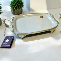 Limoges Paniz Sunum Tabağı Ayaklı Dikdörtgen 33X18 Cm Gümüş WHS322