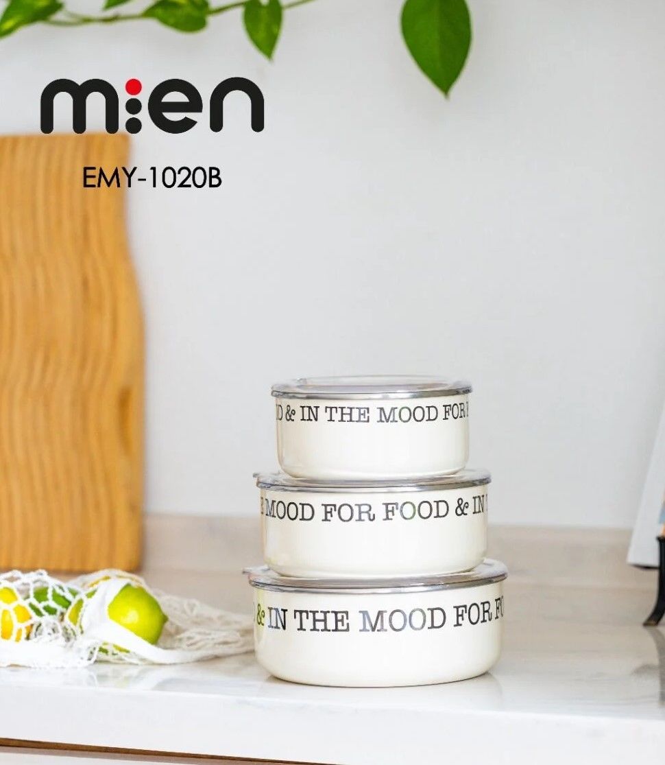 Mien Saklama Kabı 3 Lü Emaye Fildişi Emy-1020B