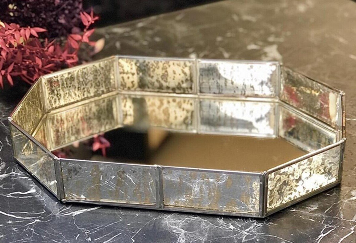 Roy King Tepsi Karat Teraryum Altıgen Gümüş 36X24 SLL 061