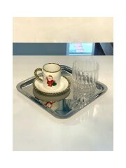 Kosova Tepsi Kare Gümüş 21X21 Cm EMR-0010